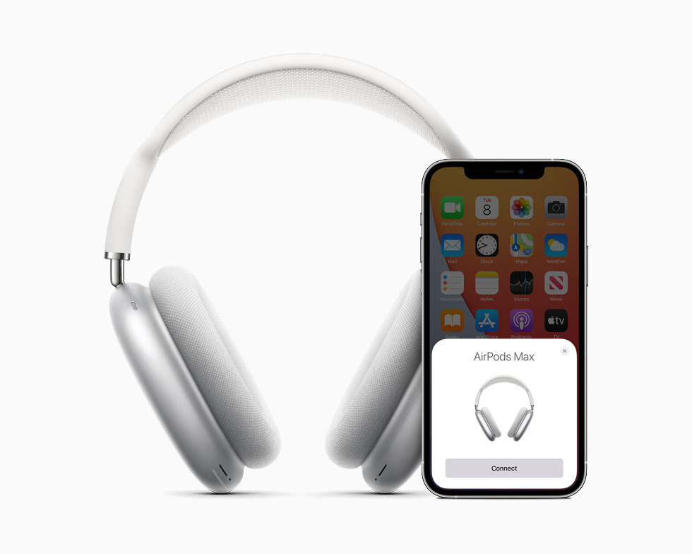 AirPods Max en gris con iPhone