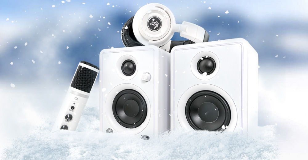 Mackie Arctic White es una edición limitada de los monitores CR-X Series, el micro condensador EM-USB, y los auriculares MC-350