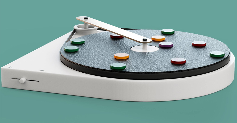 Playtronica Orbita es un plato giradiscos que funciona como un secuenciador MIDI tangible