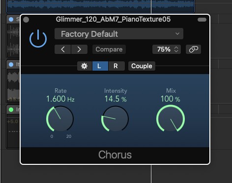 Efecto de Chorus en Apple Logic Pro