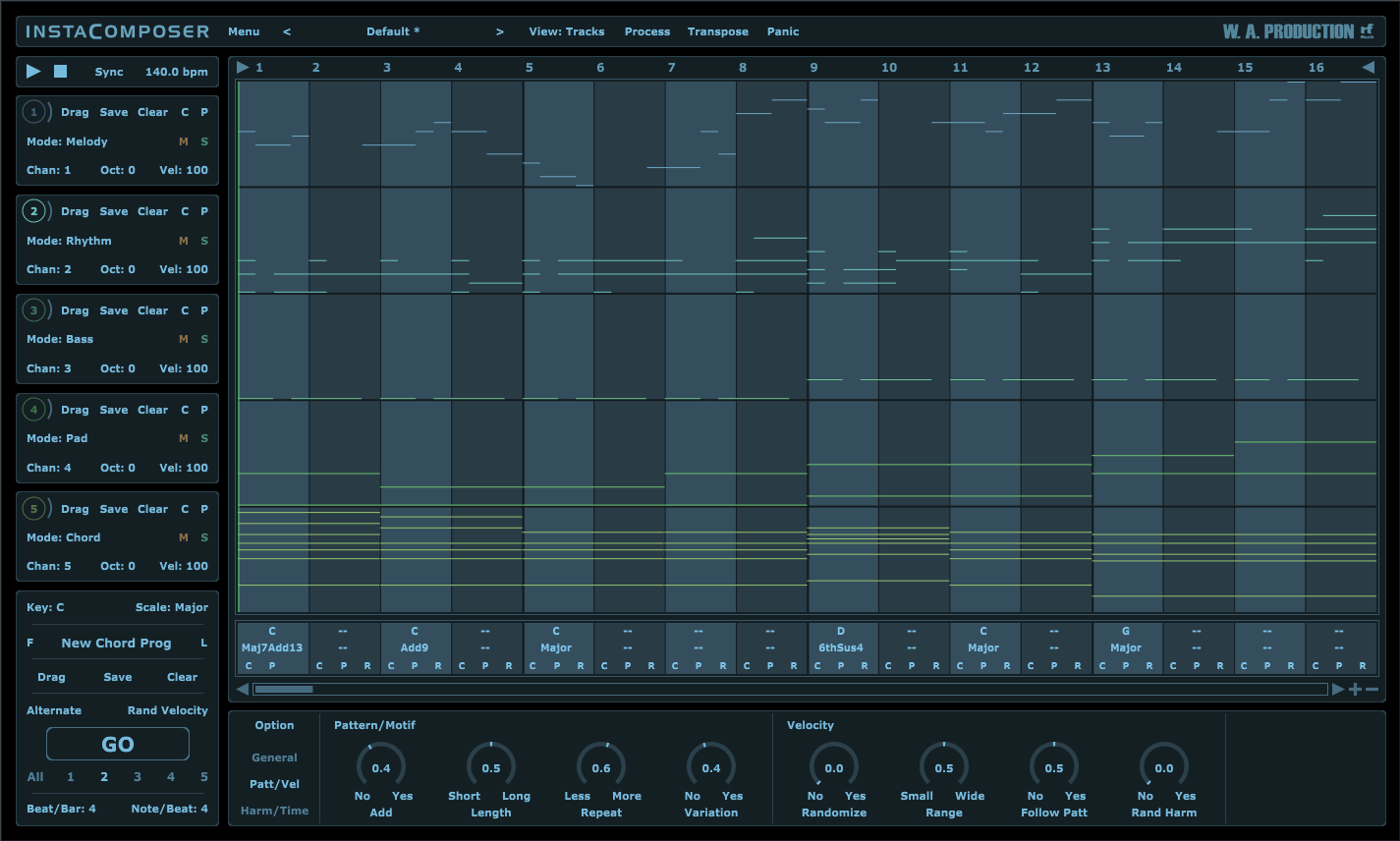 InstaComposer usa Inteligencia Artificial para crear motivos musicales automáticos que puedes usar