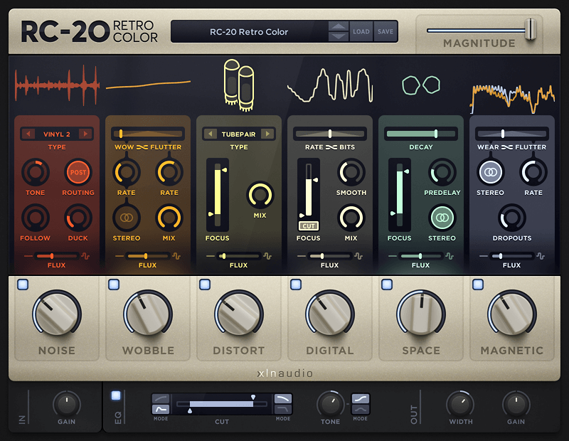 XLN Audio RC-20 Retro Color supone una poderosa paleta de herramientas sobre seis efectos discretos de LoFi Music