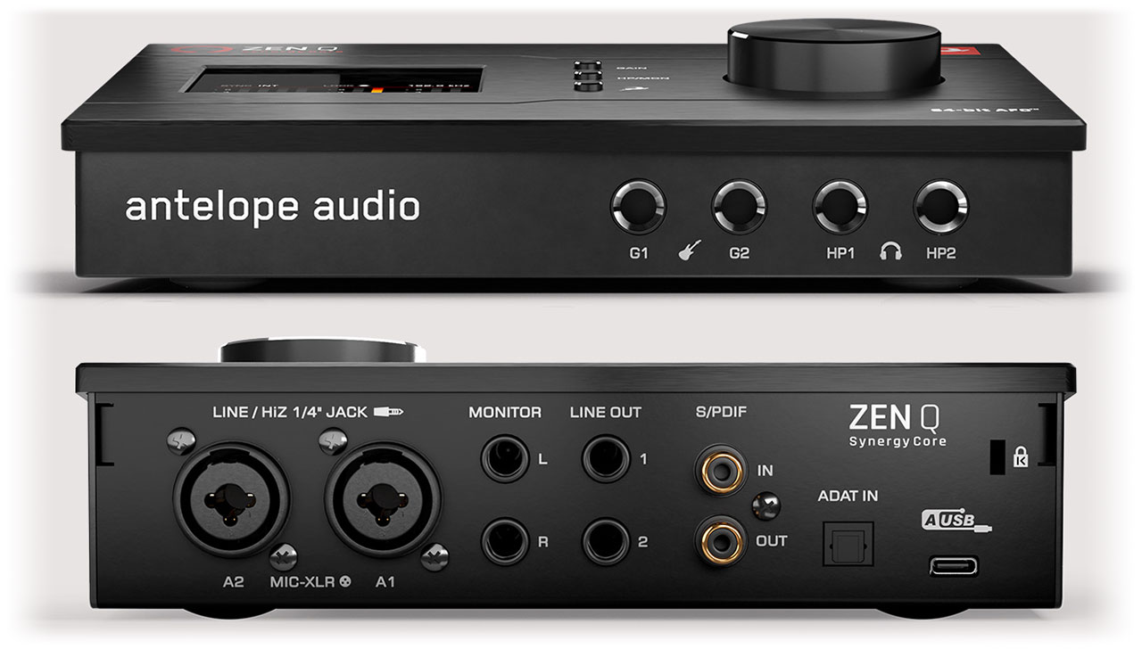 Todos los flancos de Antelope Audio Zen Q USB están repletos de conectividad
