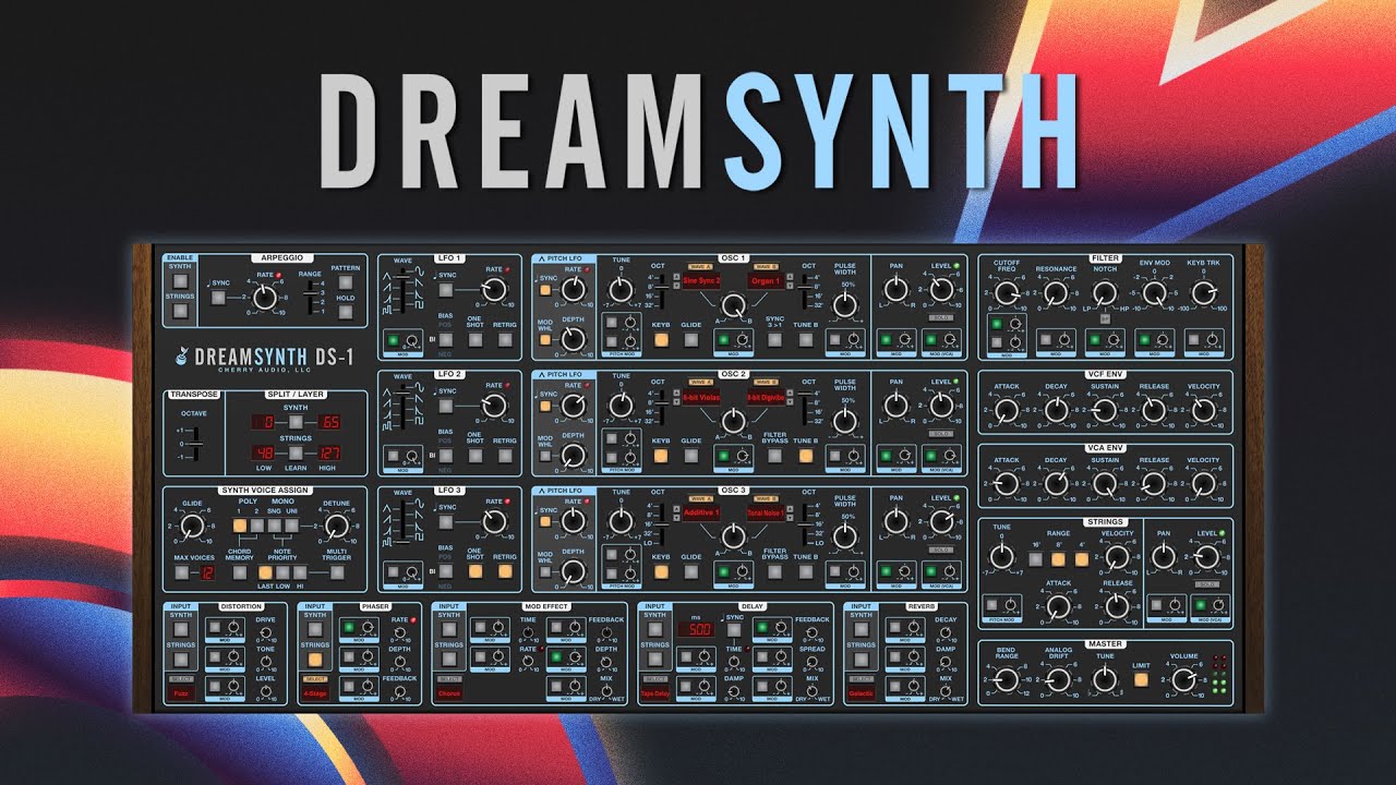 El sinte Dreamsynth de Cherry Audio se inspira en instrumentos híbridos analógico-digitales de los 80