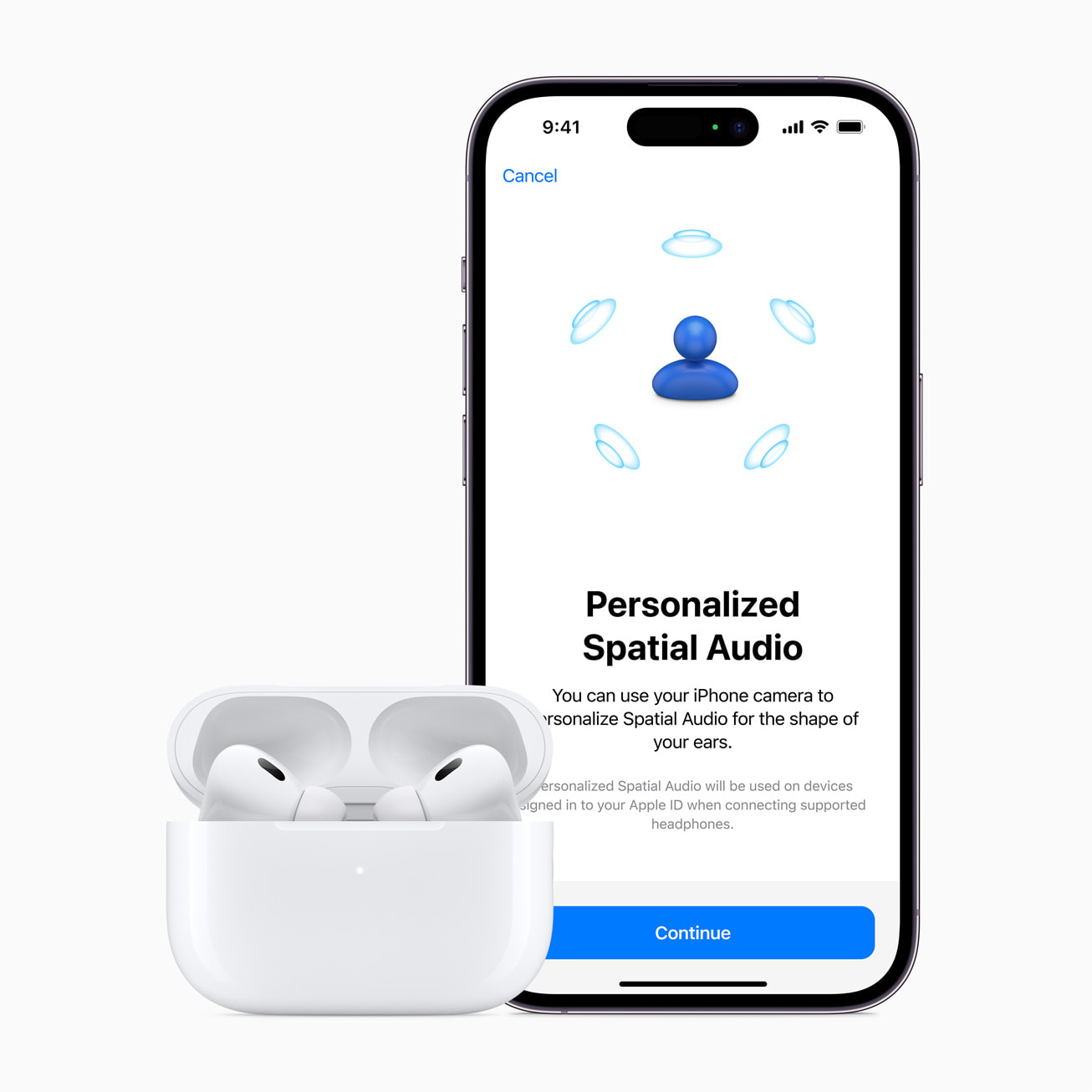 La experiencia auditiva con Apple AirPods Pro 2 es aún más inmersiva merced al audio espacial personalizado