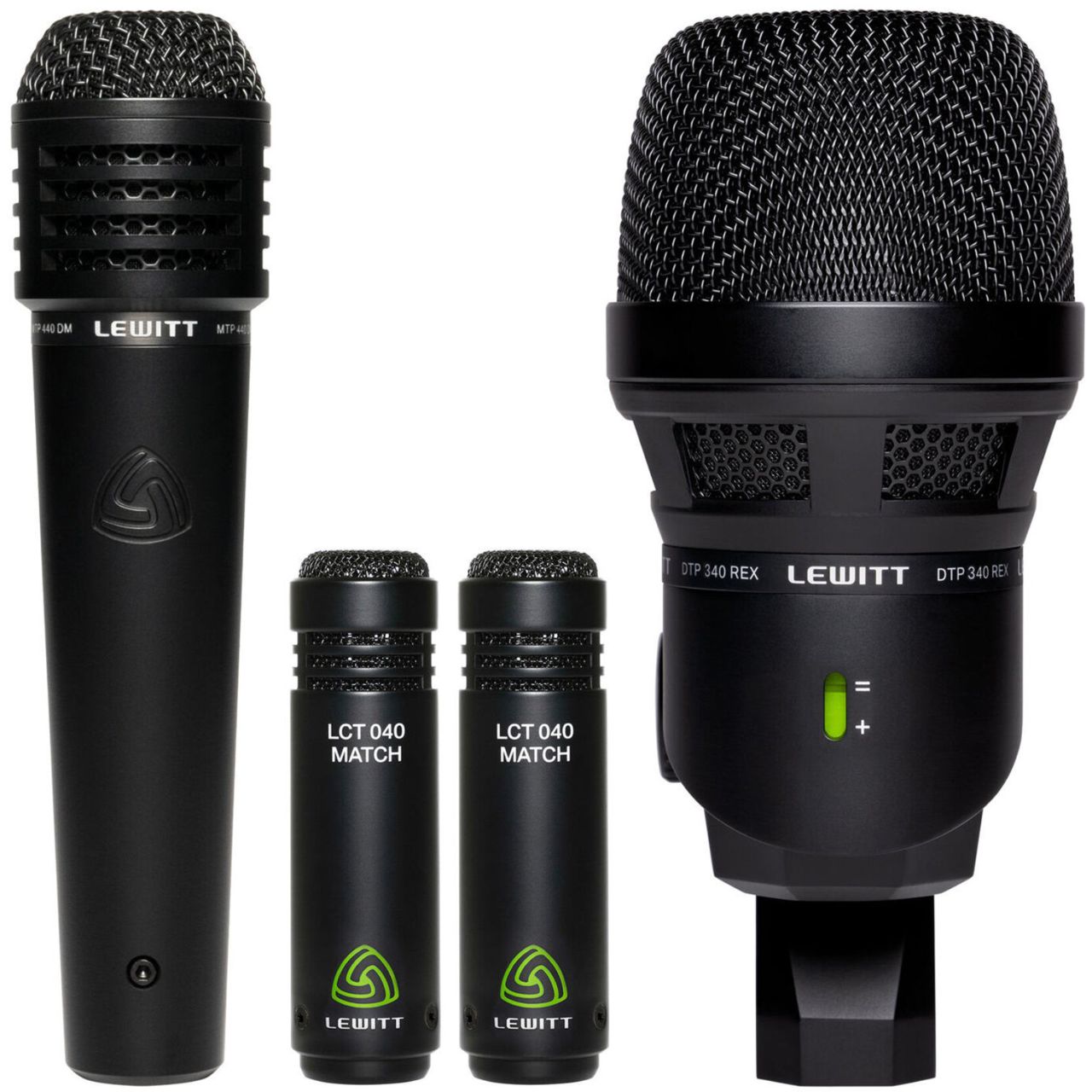Los cuatro micrófonos del paquete Lewitt BeatKit