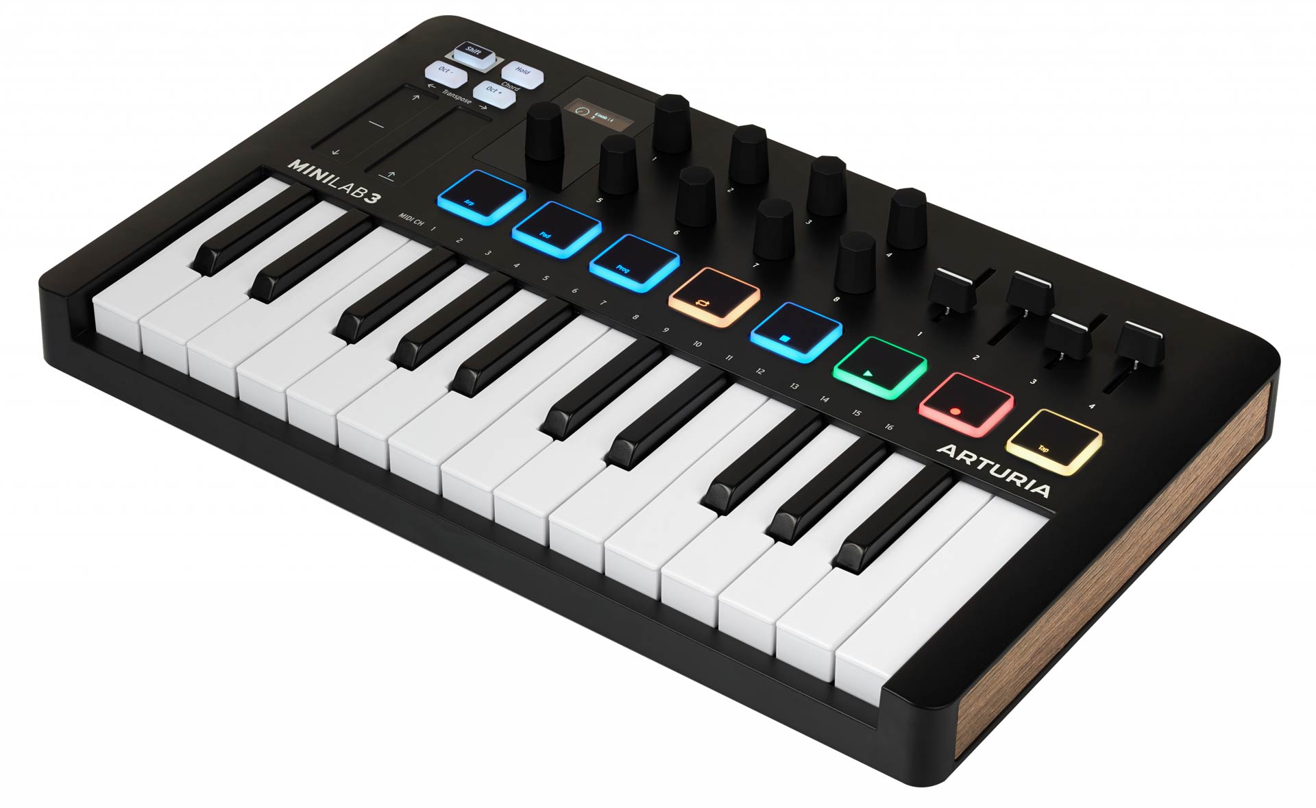 Mini teclado controlador MIDI Arturia MiniLAB 3 en color negro