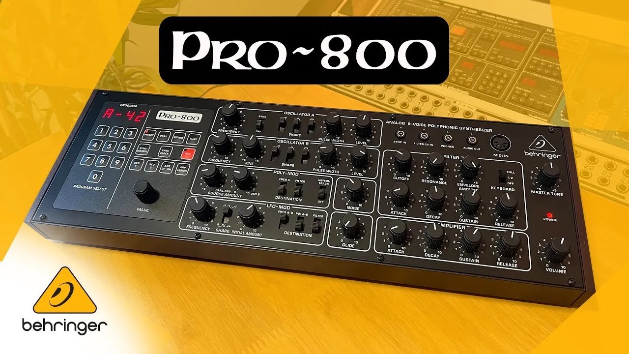 Behringer PRO-800 es un sintetizador analógico en desarrollo de "ocho voces reales", inspirado en Prophet-600