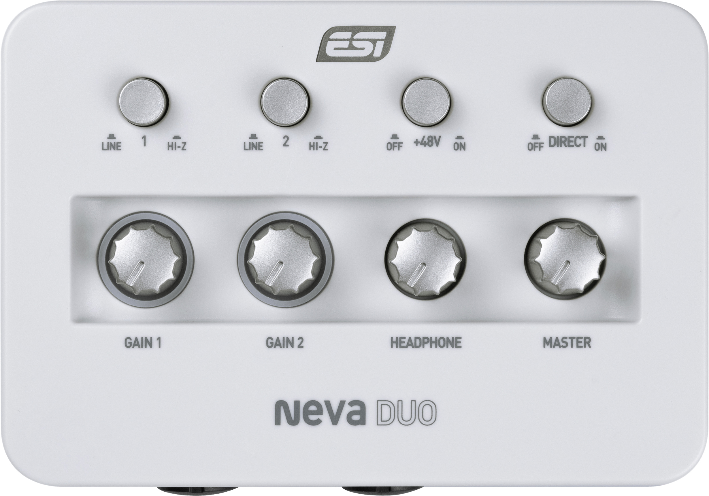 ESI Neva Duo -interface de audio, panel superior