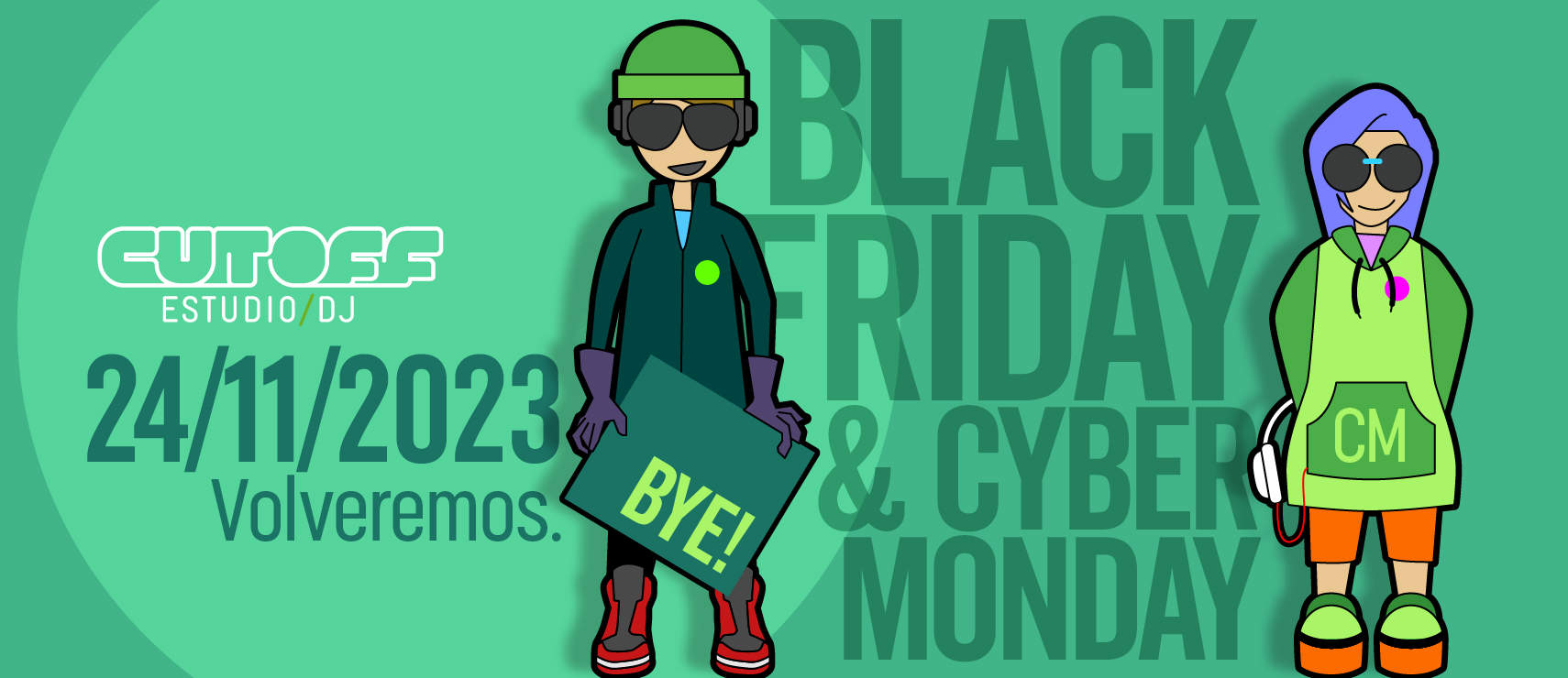 Llamada Black Friday / Cyber Monday 2023 de CutOff Pro Audio