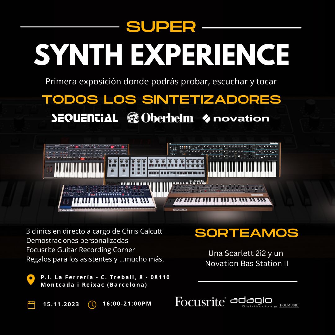 Super Synth Experience Holmusic, evento 15 Nov 2023, promo square