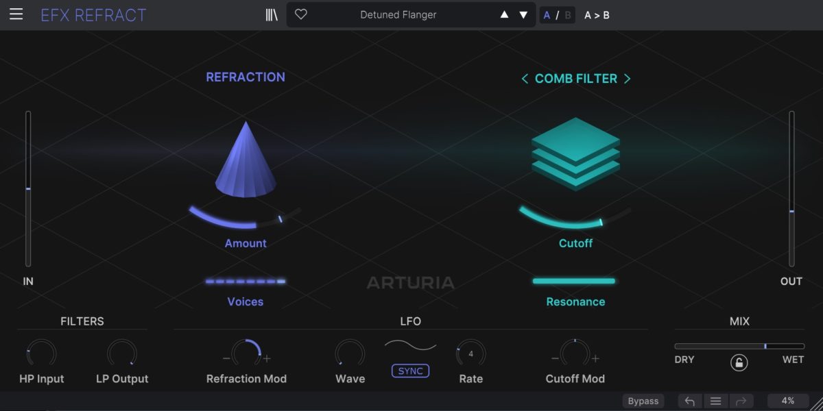 El filtro 'Comb' es perfecto para reverbs metálicas