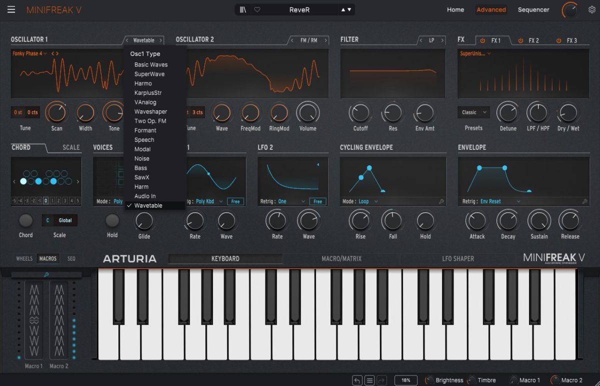 MiniFreak 2.0 y su nueva fuente de tabla de ondas, también novedad en Arturia V Collection X