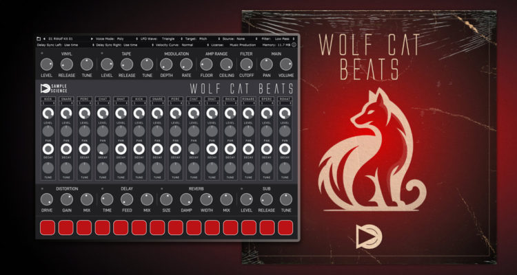 El plugin de batería gratis Wolf Cat Beats abre 22 kits de las cajas AKAI Rhythm Wolf y Tom Cat en tu DAW