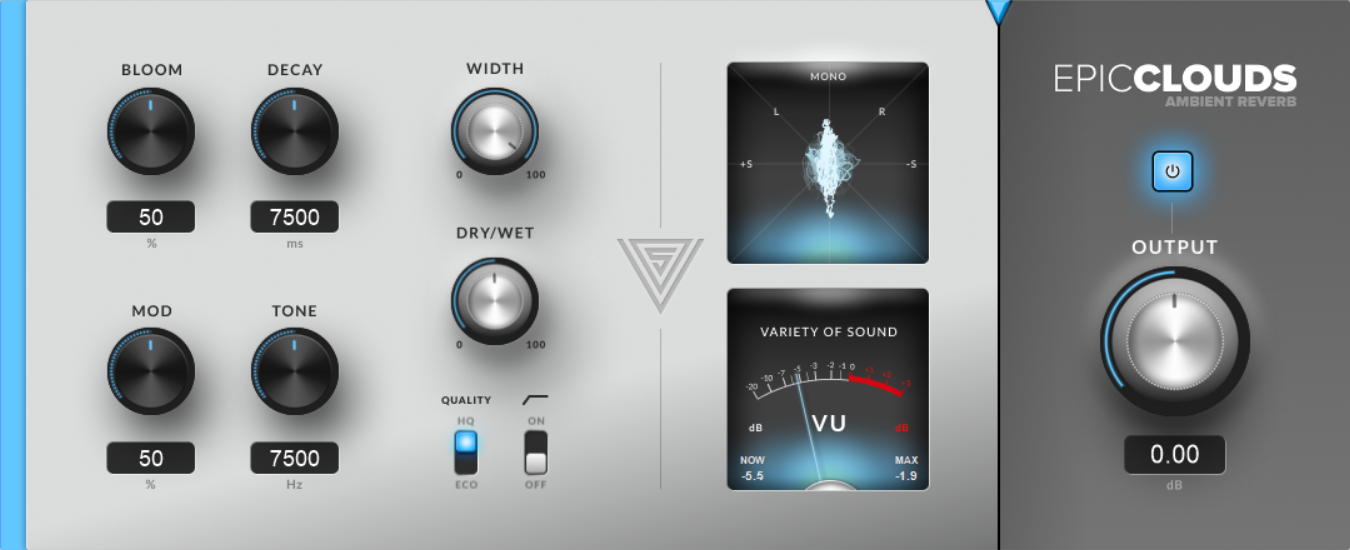 Plugin gratuito de reverberación epicCLOUDS de los creadores Variety Of Sound