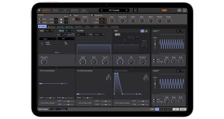 Sintetizador Roland ZENOLOGY GX for iPad con motor ZEN-Core, disponible gratis en App Store (1T-2026)