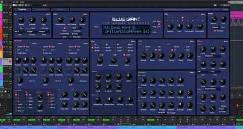 Blue Giant es la emulación bit-accurate de Novation Supernova II por The Usual Suspects, pronto en beta