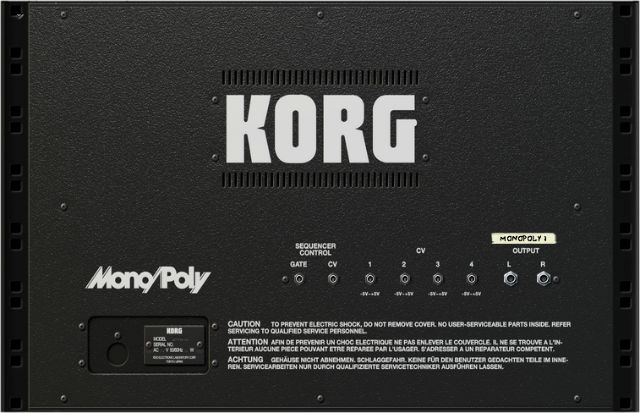 Korg Mono/Poly for Reason, panel posterior
