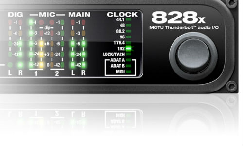 MotU 828x es un poderoso interface multipropósito para grabación de audio de altísima calidad y mucho más