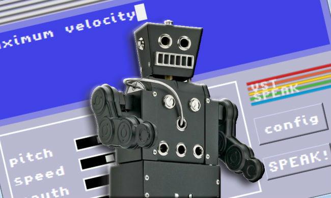 El sinte de voz gratis Blogosaur VST Speek genera voces robóticas retro típicas de los 80, pero ha sido renovado para vivir en tu secuenciador VST y AudioUnits